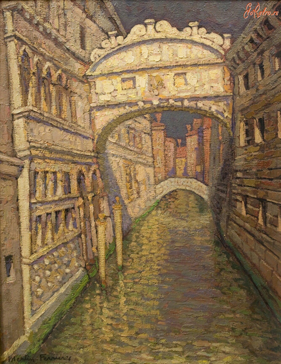 Картины - Жак Мартин-Ферьер. Мост Вздохов в Венеции