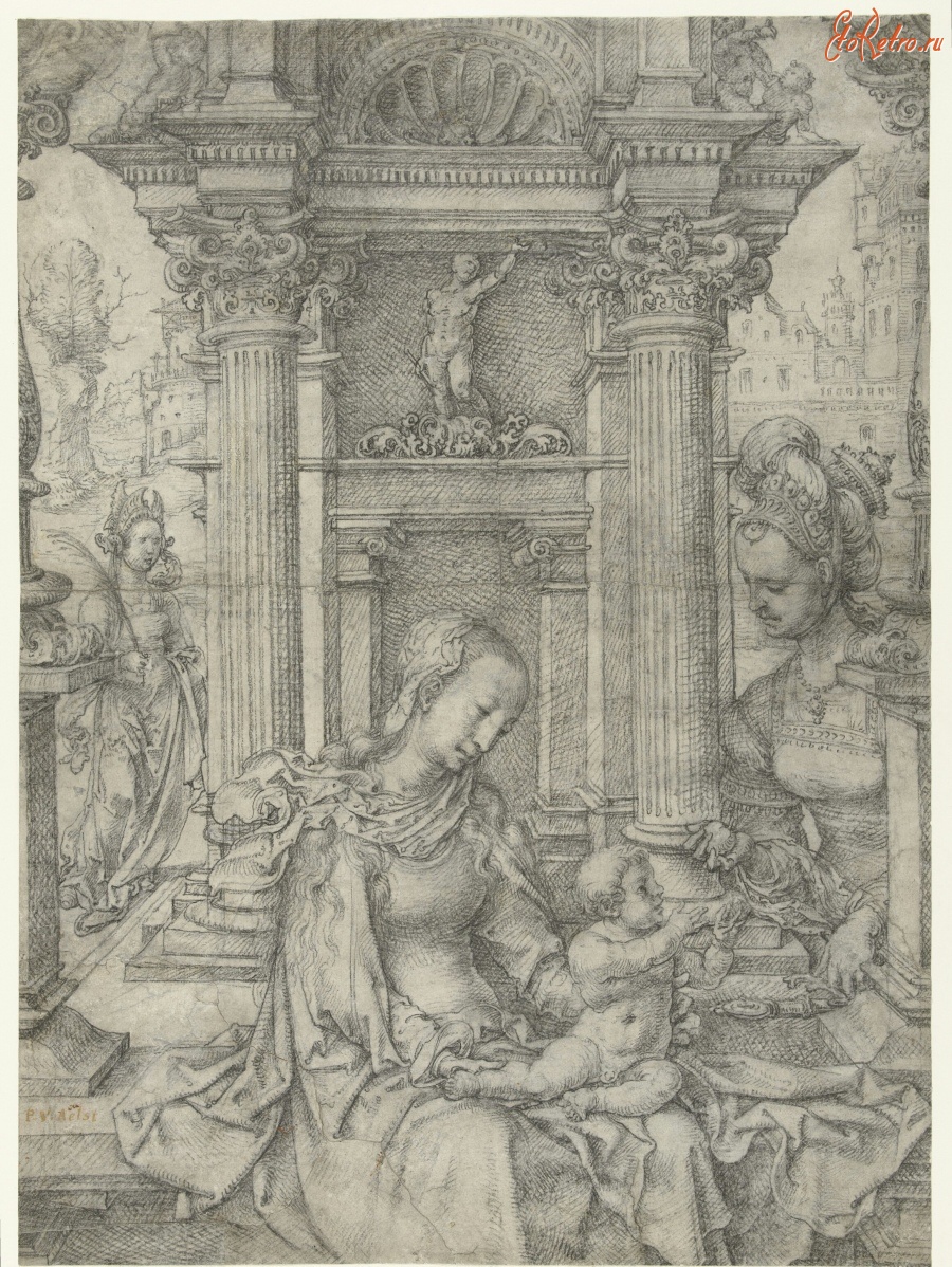 Картины - Мария с младенцем, Св. Варвара и Св. Екатерина