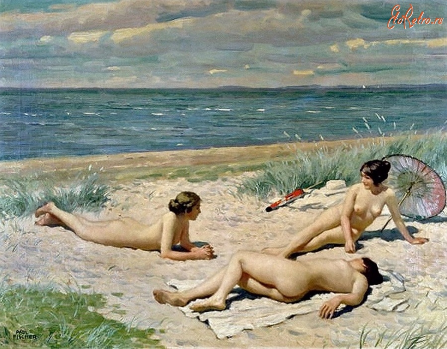 Картины - Картина.  Поль- Густав Фішер (1860-1934) - датський художник.  Жінки на пляжі.