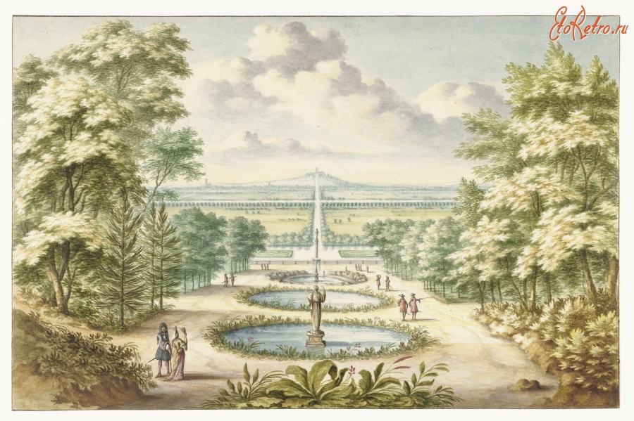 Картины - Пейзаж с видом Амфитеатра дворцового парка в Клеве