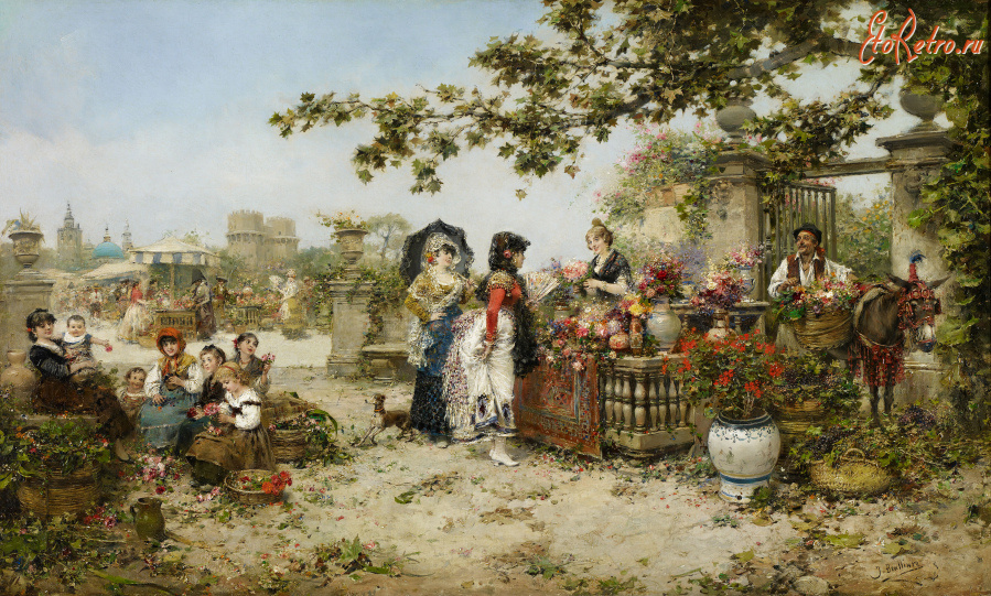 Картины - Хосе Бенллиуре, Цветочный рынок