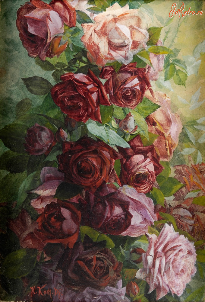 Картины - Герман Кох, Розы