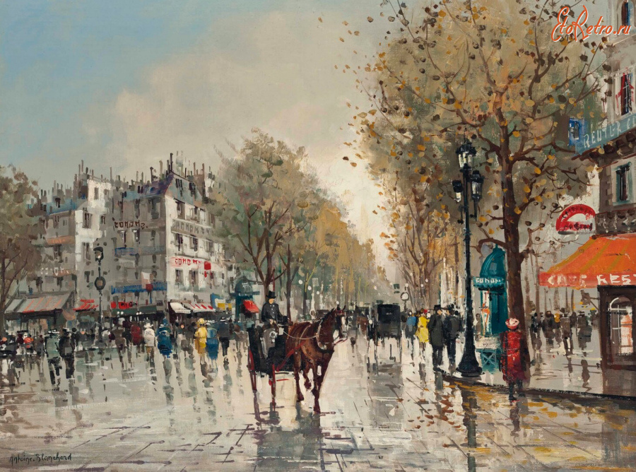 Картины - Антуан Бланшар, Улица Мадлен в Париже