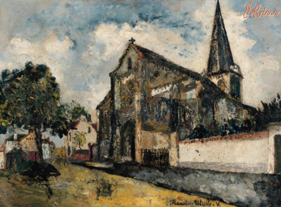 Картины - Морис Утрилло, Деревенская церковь в Шампани. Церкви Франции