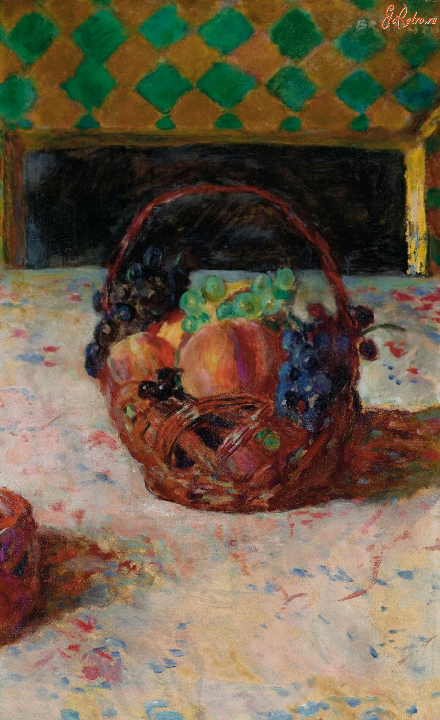 Картины - Пьер Боннар, Черный виноград и персики