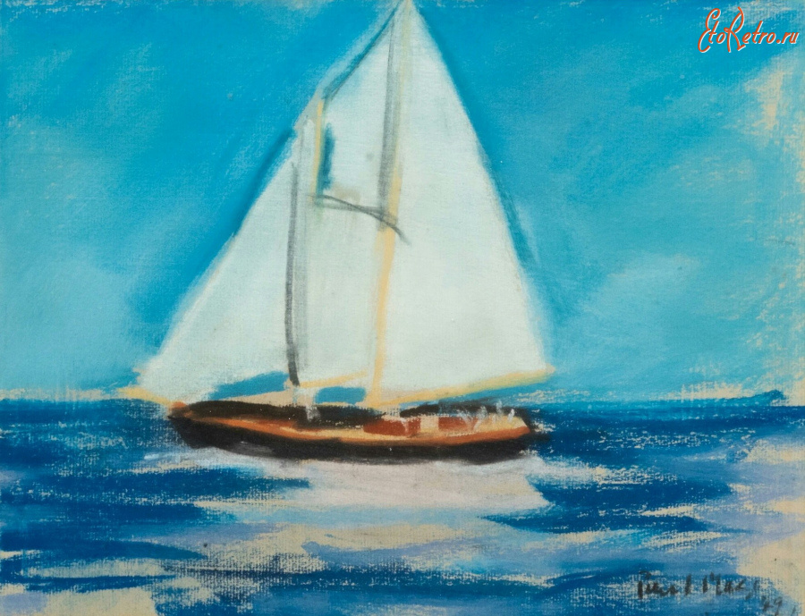 Картины - Поль Мейз, Яхта в море
