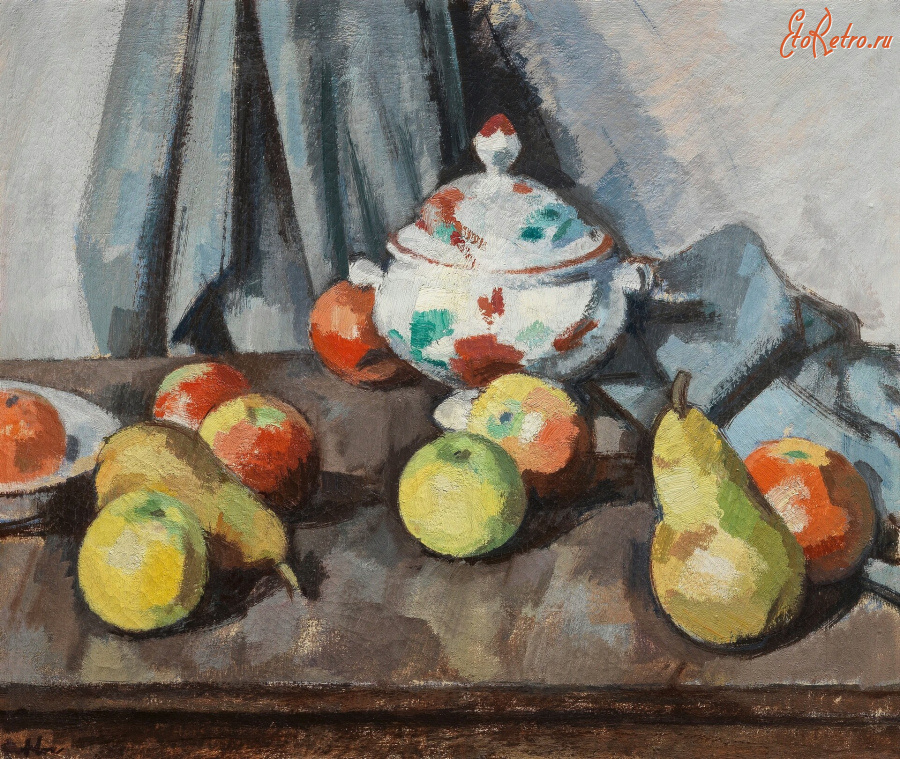 Картины - Самуэль Джон Пепло. Натюрморт с супницей и фруктами