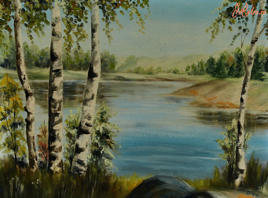 Картины - Ольга Александровна. Белые берёзы в на Озере Онтарио