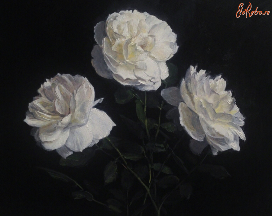 Картины - Рэйчел Персонет. Три садовых розы