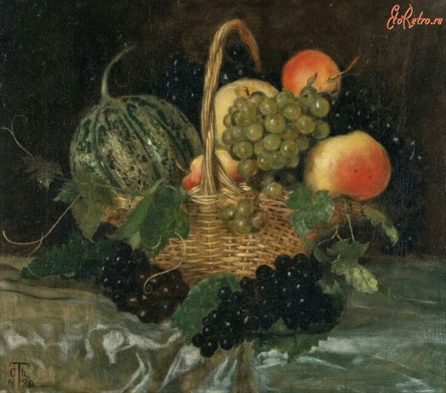 Картины - Селла Тома Хофеле. Натюрморт с дынями, виноградом и яблоками