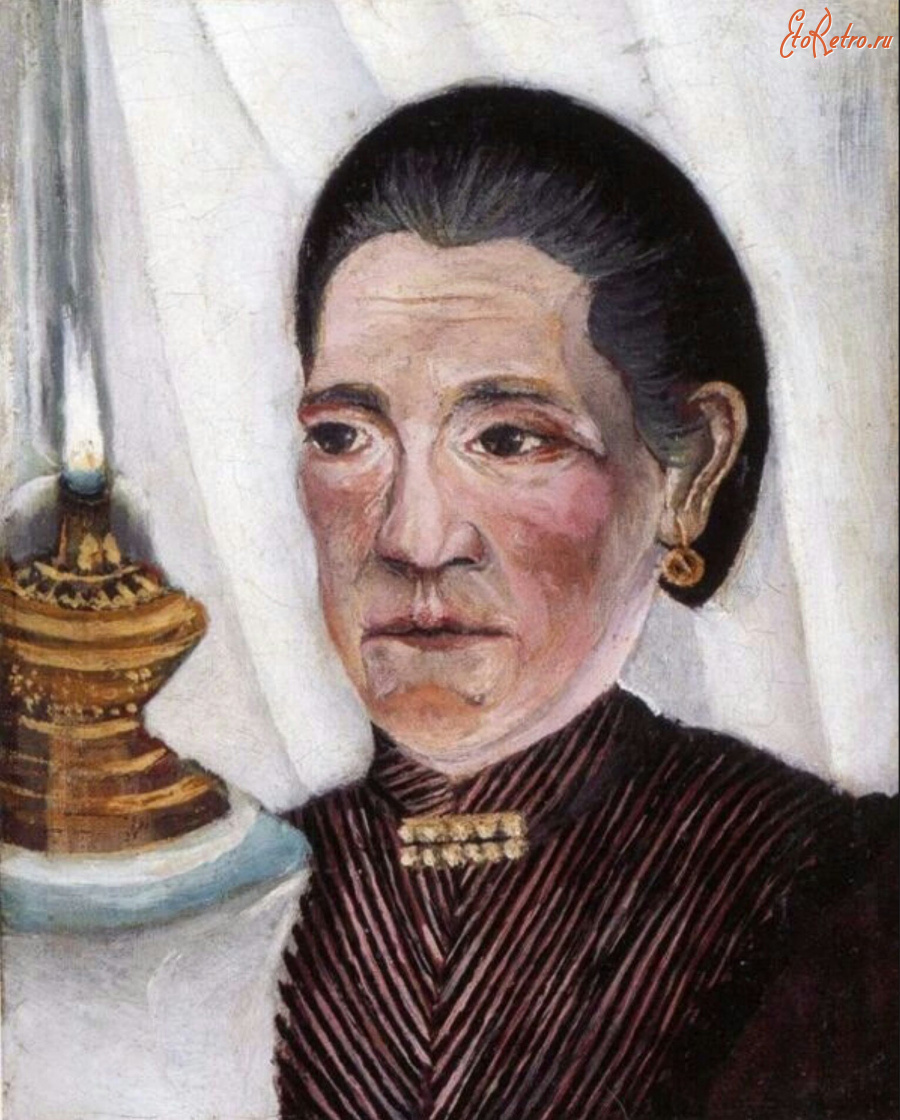 Картины - Анри Руссо. Портрет второй жены художника Жозефины Нури с лампой
