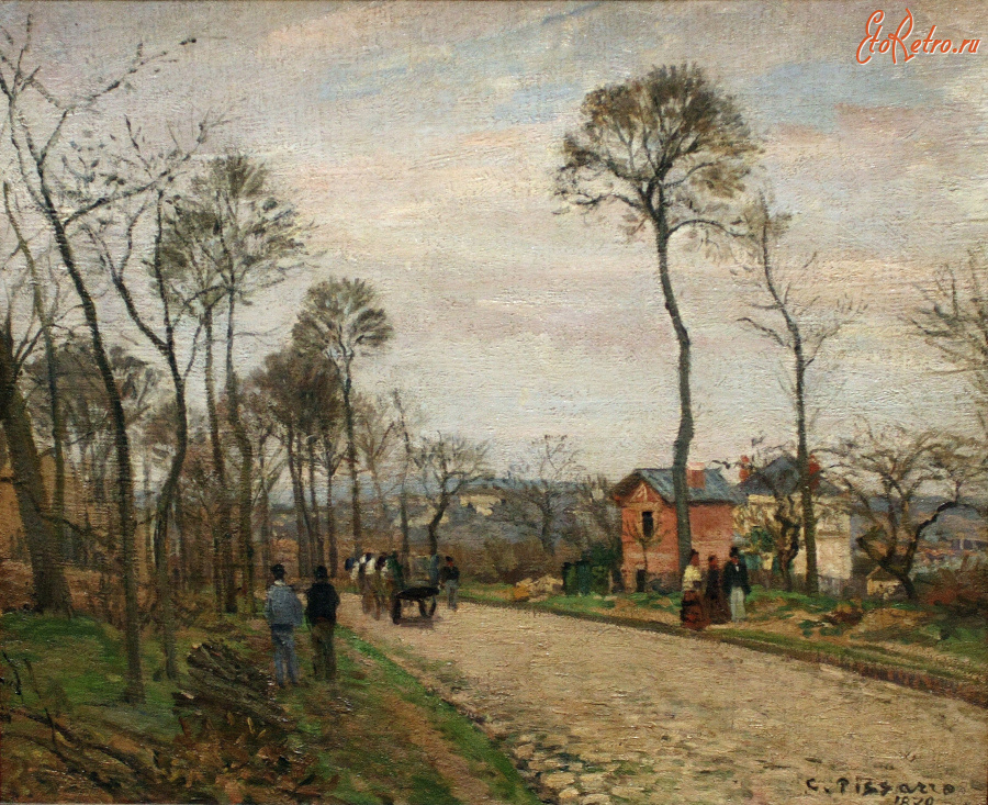 Картины - Камиль Писсарро. Дорога на юге Франции. 1870