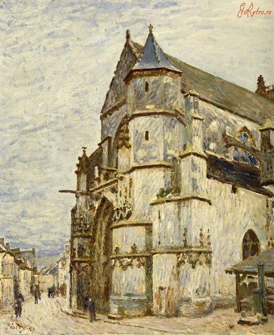 Картины - Церковь в Море-сюр-Луэне после дождя. 1894