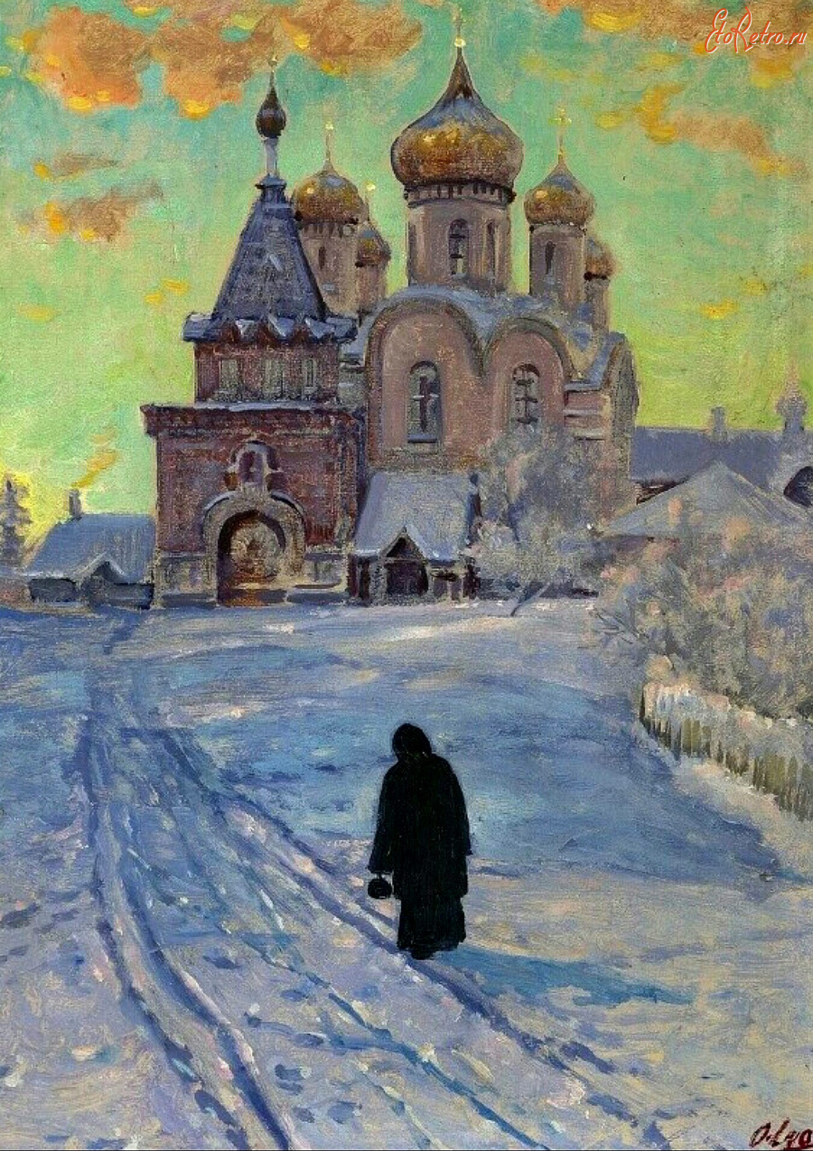 Картины - Ольга Александровна. Церковь в зимнем пейзаже