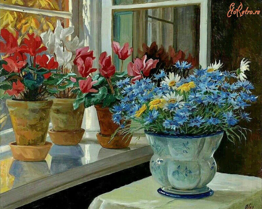 Картины - Ольга Александровна. Цветы у окна