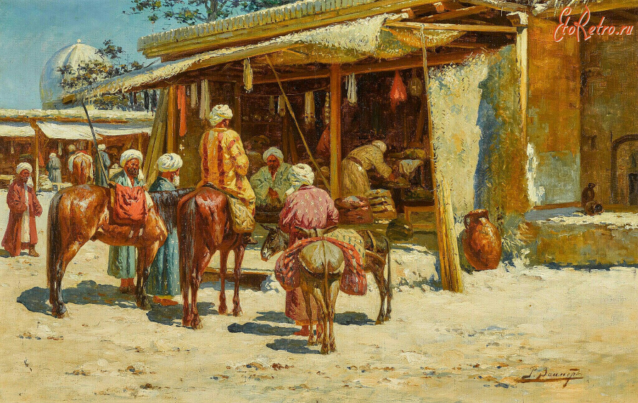 Картины - Рихард Зоммер. Рынок в Ташкенте