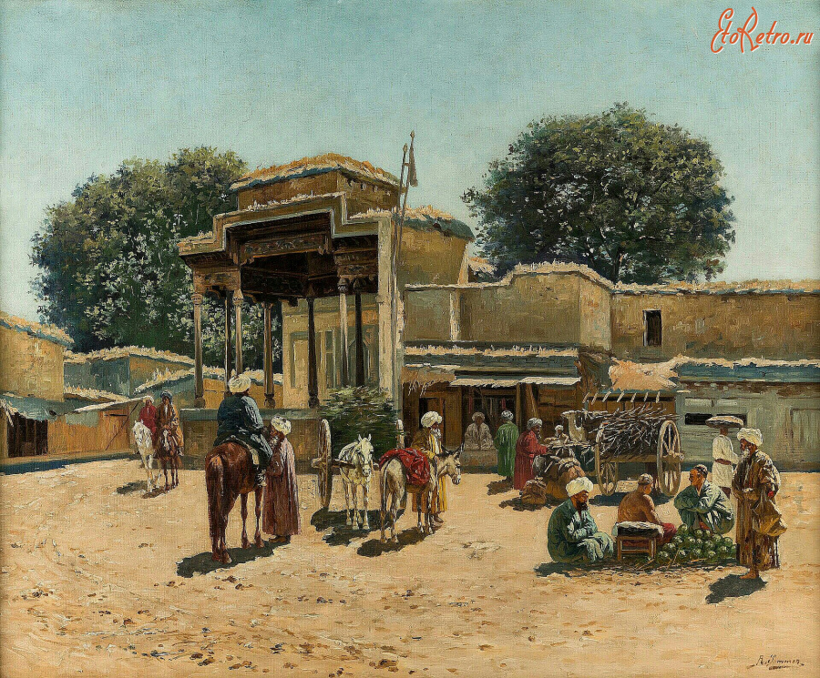 Картины - Рихард Зоммер. Торговля арбузами под полуденным солнцем