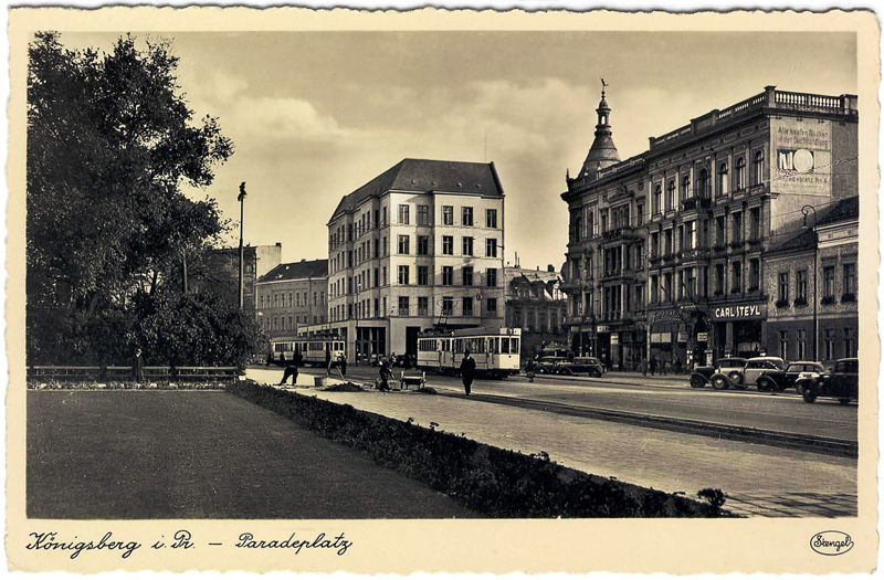 Калининград - Калининград (до 1946 г. Кёнигсберг).  Трамвай №7 на Парадеплатц.