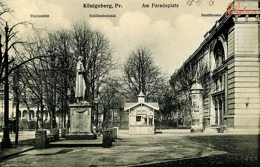 Калининград - Памятник Шиллеру на своём первоначальном месте.