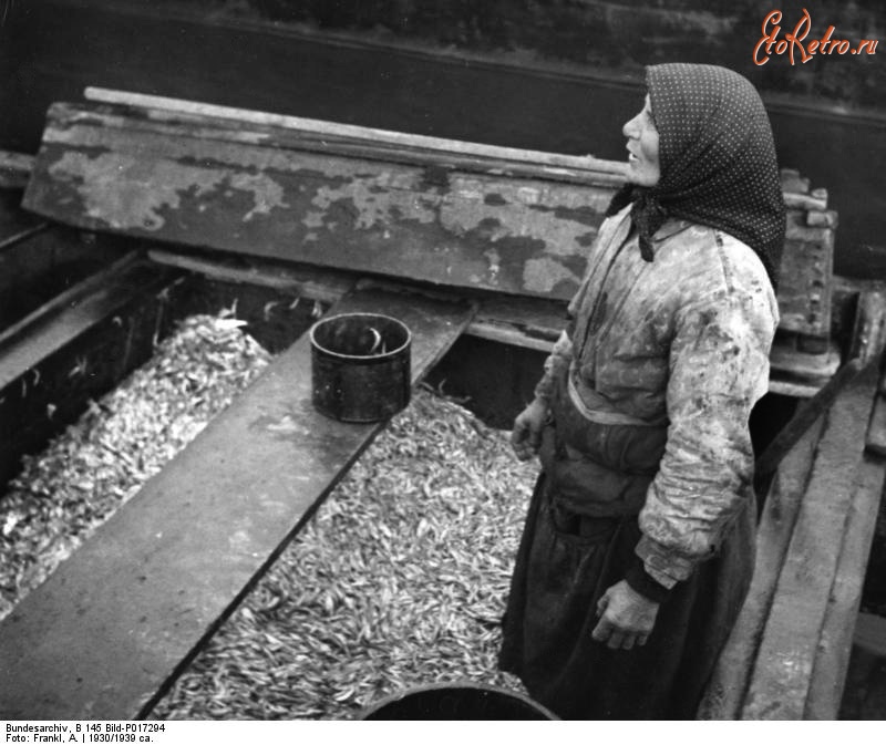 Советск - Женщина, торгующая рыбой на Тильзитском рынке. 1930 год