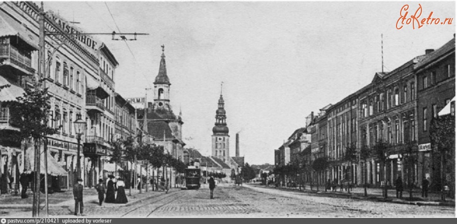 Советск - Тильзит. Немецкая улица. Слева - отель 