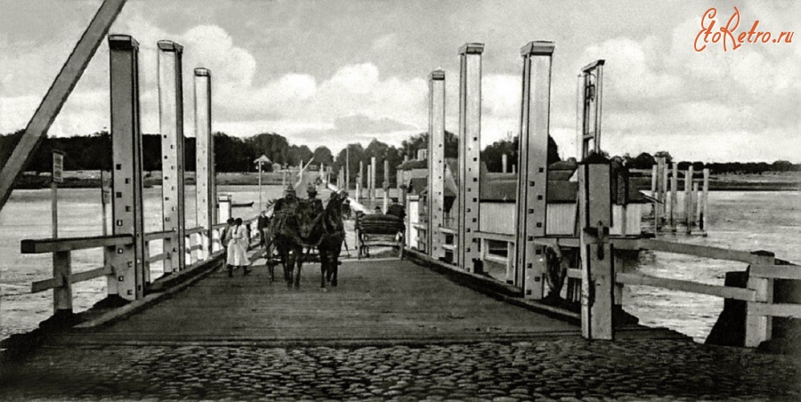 Советск - Тильзит. Понтонный мост. Фото 1900-х годов.