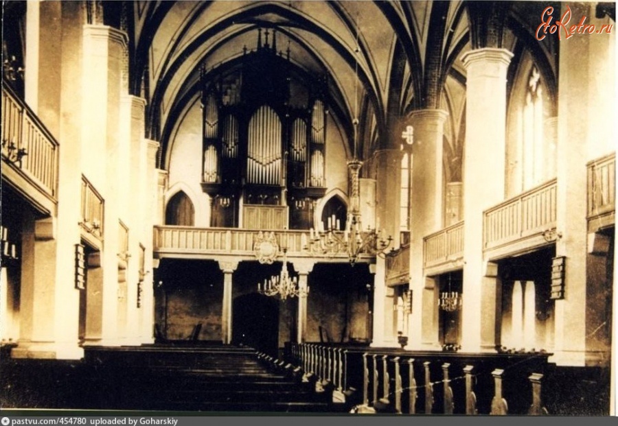 Славск - Heinrichswalde. Innenansicht der Kirche-Orgelseite