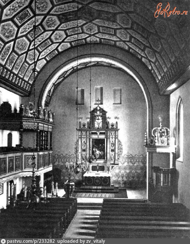 Правдинск - Innenansicht der Allenburger Kirche 1925—1945, Россия, Калининградская область, Правдинск