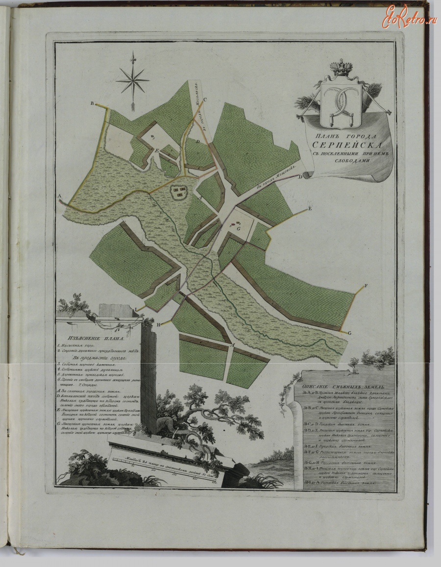 Калужская область - План Серпейска, 1782 год