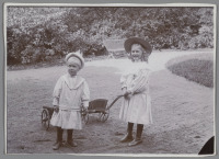 Разное - Девочки с тележками в саду