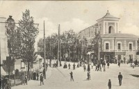 Житомир - Оживленный перекресток Соборной площади,  Еврейского Бульвара и ул.Киевской.
