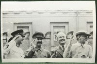Москва - К. Ворошилов, И. Сталин, В. Молотов, М. Калинин принимают парад физкультурников на Красной площади в Москве 12 июля 1937 года.