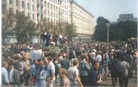 Москва - Советская площадь в дни августовского путча 1991, Россия, Москва,