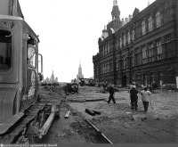 Москва - Замена брусчатки на Красной площади 1988, Россия, Москва,