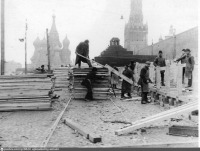 Москва - Строительство деревянных трибун на Красной площади 1924, Россия, Москва,
