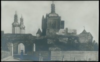 Польша - Плоцьк.  Катедра і замкові мури в 1795 році.  Акварель.