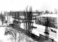 Киев - Київ  зимовий у 1895 р.  Перехрестя Бібіковського бульвару та Володимирської вулиці.