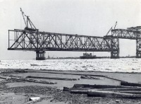 Архангельск - 9 мая 1964 г. Строительство железнодорожного моста через Северную Двину.