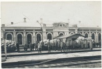 Воложин - Железнодорожный вокзал станции Богданов во время немецкой оккупации в 1917 году в Первой мировой войне
