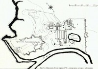 Павловск - План-схема города Павловска, составлена адмиралом Сенявиным в 1770 году после того как по указу Петра 1 начали строиться корабли