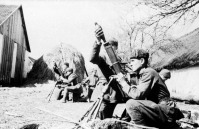 Австрия - Минометчики Героя Советского Союза Некрасова ведут огонь по позициям неприятеля