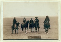 Соединённые Штаты Америки - Пять ковбоев на лошадях взяли в плен  волка.