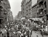 Нью-Йорк - Малберри Стрит в Маленькой Италии. 1900