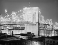 Нью-Йорк - Brooklyn Bridge night lighted США,  Нью-Йорк (штат), Нью-Йорк, Бруклин