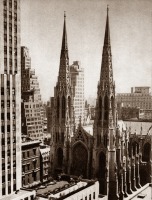 Нью-Йорк - The Cathedral of St. Patrick (commonly called St. Patrick's Cathedral) looking northeast from rockefeller center june 1940 США,  Нью-Йорк (штат),  Нью-Йорк,  Манхеттен