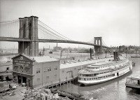 Нью-Йорк - Brooklyn Bridge over East River США,  Нью-Йорк (штат),  Нью-Йорк,  Манхеттен