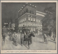 Нью-Йорк - Манхэттен. Пятая авеню и 44-я улица ночью, 1899