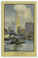 Нью-Йорк - Вид на Вулворт Билдинг с парома, 1914