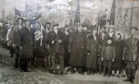 Саратов - Саратовские трамвайщики на демонстрации 7 ноября 1937 г.
