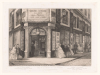Старые магазины, рестораны и другие учреждения - У книжного магазина Гадара и Люке в Париже